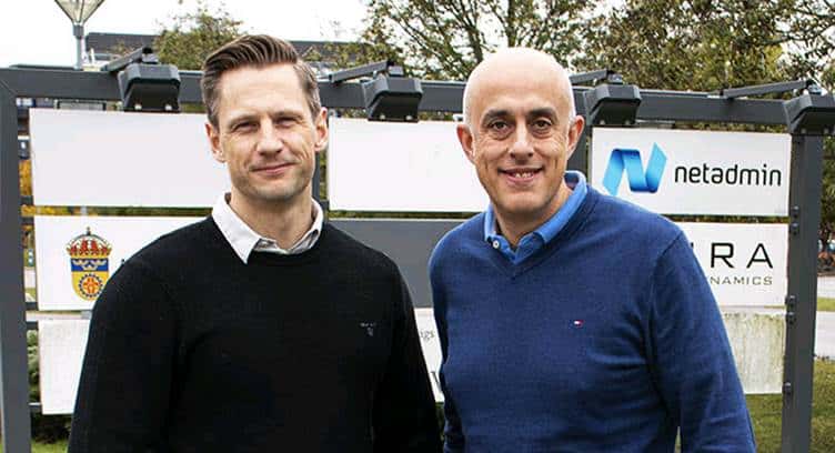 Jonas Svensson, CEO Netadmin (left), Andy Luckham, Operations &amp; IT Director toob(right)