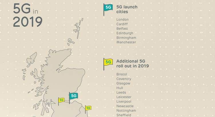 UK&#039;s EE to Launch 5G in 16 Cities in 2019