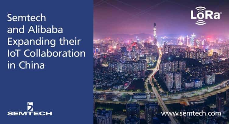 Semtech Partners Alibaba Cloud to Help Enterprises in China to Adopt LoRa Technology