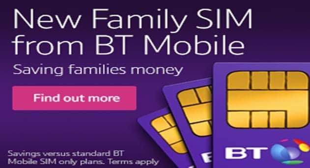BT Lauches New Family SIM Mobile Plan