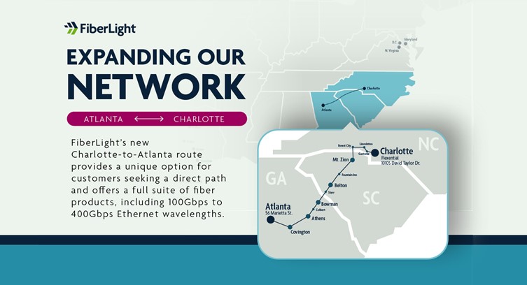 FiberLight Announces Charlotte-to-Atlanta Fiber Route with 400 and 100Gbps Ethernet Wavelengths