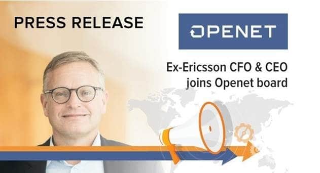 Former Ericsson CFO and CEO Jan Frykhammar Joins Openet Board of Directors