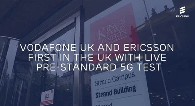 Vodafone, Ericsson Complete 3.5GHz Pre-Standard 5G Field Trial in the UK