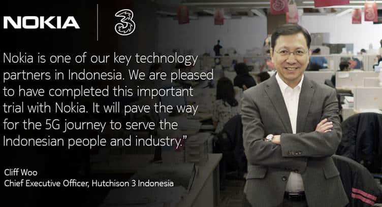 Nokia, Hutchison 3 Complete First 5G E2E Live Network Trial in Indonesia