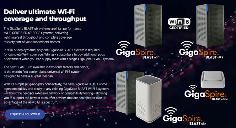 Calix Launches GigaSpire BLAST u6me Wi-Fi 6E Solutions