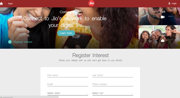 Reliance Jio Opens Customer Registration on Newly Launched Website