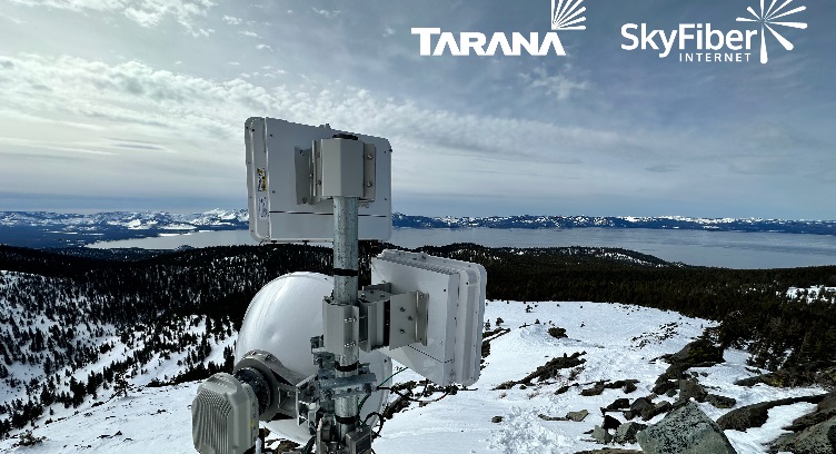 Tarana base nodes (BNs) delivering reliable broadband across Lake Tahoe in Sky Fiber’s upgraded Gigabit 1 (G1) network.(Photo: Business Wire)