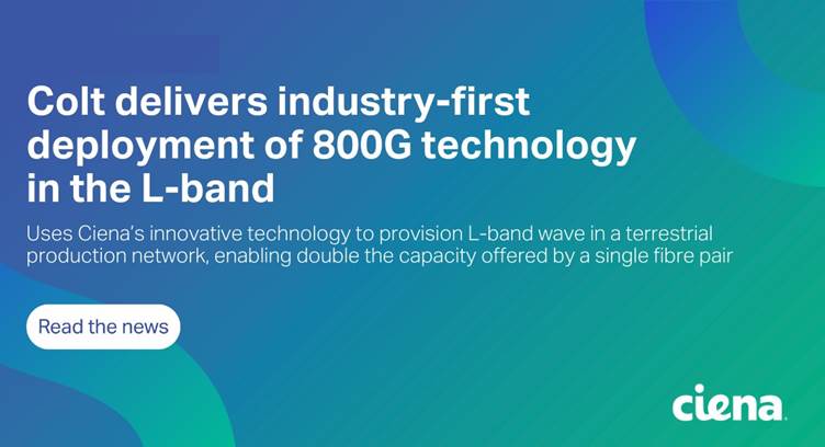 Colt Deploys 800G technology in the L-band with Ciena