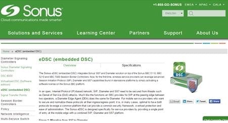 Sonus Intros Embedded Diameter Signaling Controller for SBCs
