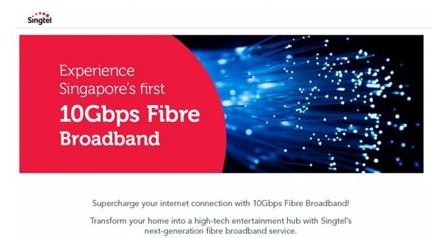 Singtel to Offer 10Gbps Fiber Broadband to Residential Customers