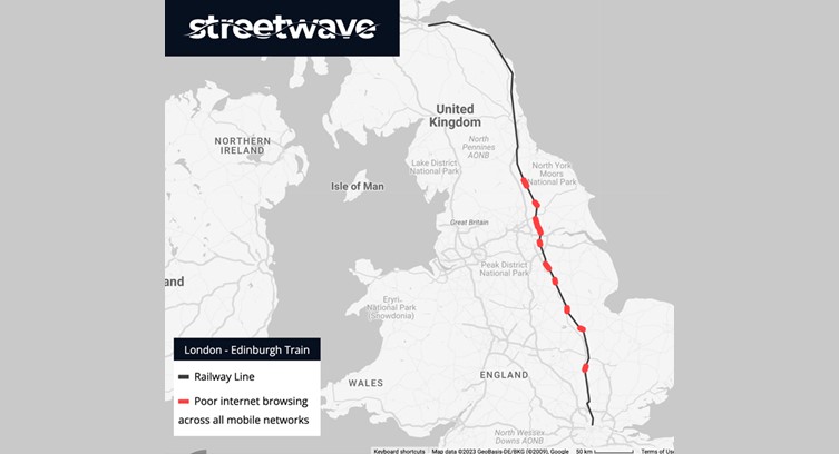 STREETWAVE Reports Gaps in Mobile Connectivity on London-Edinburgh Train